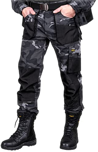 Reis FORECO-T MOB52 Arbeitshosen Männer, Arbeitshose, Schnittschutzhose, Arbeithose Herren, Tarnfarbe Schwarz, 52 Größe