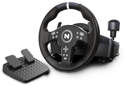 NITHO Drive Pro V200 Rennlenkrad mit Pedalen und integriertem Schalthebel, 270° Gaming-Lenkrad kompatibel mit PC, PS4, Switch 2, Switch, Xbox Series X|S und Xbox One, Fahrsimulator mit Vibration