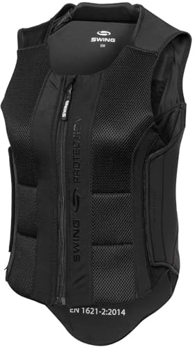 RL24 - Rückenprotektor P24 Pro Swing – Protektorenweste – Schutzweste f. Reiter – zusätzliche Schutzzonen – atmungsaktiv & leicht – Unisex Reitweste in Schwarz – f. Erwachsene & Kinder