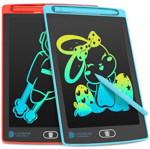 LCD Schreibtafel Spielzeug für Kinder 8.5 Zoll, 2er-Pack Maltafel Bunte Kritzeleien, Geschenke für 3-8 Jährige Mädchen Jungen(Rot Blau)
