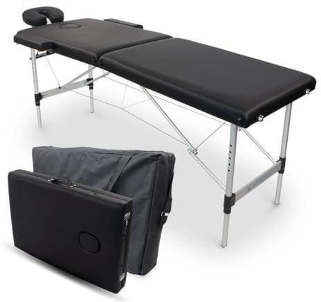 Mobiclinic®, Klappbare Massageliege, Aluminium und Kunstleder, Höhenverstellbar, CA-01 Light, Kopfstütze, 2 Teile, 186x60cm, Physiotherapie-klapptisch, 150 kg, Tragbar, Tragetasche