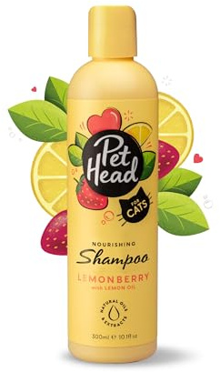 Pet Head Felin' Good Katzenshampoo | Zitronenbeeren-Duft | Pflegt und Beruhigt das Fell Ihres Katzens | pH-Neutral | Vegan & Tierversuchsfrei | Sanfte Formel für Katzen und Kätzchen | 300ml