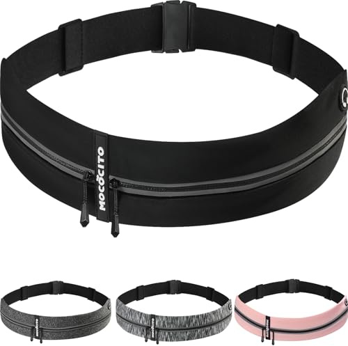 MOCOCITO Laufgürtel für Handy, Lauftasche, Hüfttasche für Jogging, Sport Jogging Gürtel, Running Belt, Fitnessgürtel, Handytasche, Geeignet für Mobiltelefone verschiedener Modelle und Größen(Schwarz)