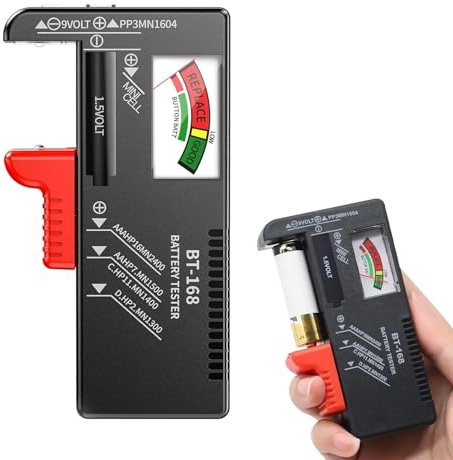 Batterietester, Batterietester Für Alle Batterien Batterie Tester Haushalt Alle Batterien AA, AAA, C, D, 9v & 1.5v Knopfzellen – Akku Tester & Batterieprüfgerät Ohne Strom