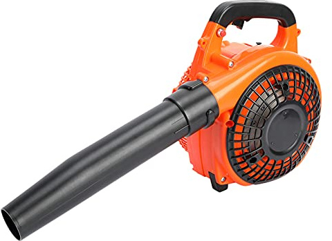 26cc Benzin Laubbläser, Luftgekühlter Zweitaktmotor Laubsauger Benzin, 7500r/min Blasrohr Laubbläser, 70 m/s Maximale Windleistung Laubbläser Schnurlos (Gelb)