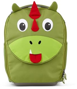 Affenzahn Kinderkoffer fürs Handgepäck, Kindertrolley zum Reisen, Kinderkoffer mit Rollen, 18 L Drache - Grün