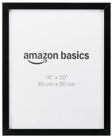 Amazon Basics Rechteckiger Poster-/Bilderrahmen aus Holz, 40cm x 50cm, Schwarz