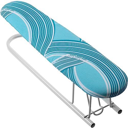 KADAX Bügelbrett 53x13cm mit Ärmelbügelbrett - Stabiler Bügeltisch für Dampfbügelstation, klappbar, höhenverstellbar, mit hitzebeständiger Bügeleisenablage