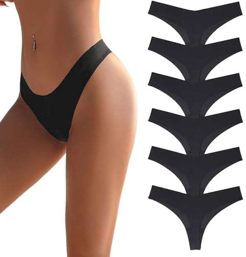 flintronic String Tanga Damen Nahtlos, Seamless Slip, Frauen Nahtlose UnterwäSche, Unterhose No Show Microfaser, Ohne Naht Unsichtbare Unterhosen, Invisible Women Thong Underwear, Atmungsaktiv