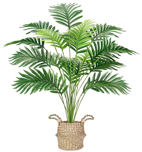 Der Rose Kunstpflanze Künstliche Palme 71cm Künstliche Pflanzen Kunstpflanzen Groß Fake Plant für Wohnzimmer Balkon Flur Boho Deko Außen