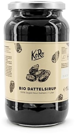 KoRo - Bio Dattelsirup 500 ml - Ideale Zuckeralternative - Karamellähnliches Aroma - Ohne Zusatz von Zucker und Konservierungsstoffen - Aus aromatischen Deglet Nour Datteln