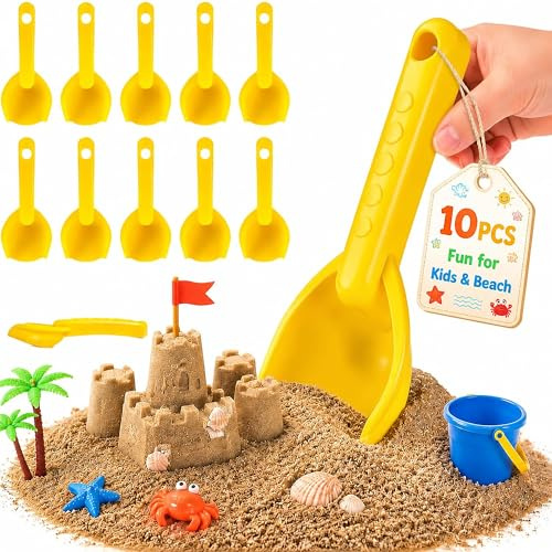 Ciieeo 10 Stück Sandschaufeln – Robuste Kunststoff Schaufeln für Kinder & Erwachsene, Mini Strandspielzeug Set für Sandkasten, Garten, Outdoor Spiele, Bunte kleine Schaufeln für Kinderparty & Urlaub