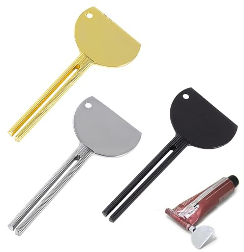3 Stücke Tubenquetscher Edelstahl Tubenausdrücker Metall Zahnpasta Squeezer Tubenaufroller Sparen Sie Zahnpasta, Cremes, Farbe, Salbe, Abfall mehr, Geeignet für Küche, Bad, Studio