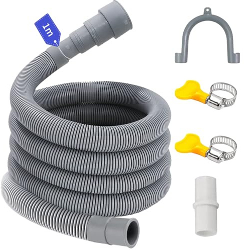 Ablaufschlauch Waschmaschine 0.5/1/1.5/2/2.5/3/4/5/6/7M, Passend für 4 Schnittstellengrößen, Waschmaschine Schlauch Abwasserschlauch Verlängerung Wasserleitung Sinken (1 M)