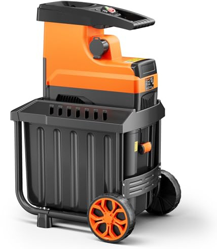 DOVAMAN GT10 APEX Gartenhäcksler, 2800W Bürstenloser Motor mit 400Nm Drehmoment, Leise, 6-Zahn-Walzenmesser, Einstellbarer Abstand, Zerkleinert Trockene Äste bis 45mm, 60L Box, mit Überlastschutz