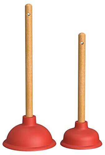 Nirox 2er Set Saugglocke - Pümpel mit 110 & 140 mm Durchmesser - Pömpel mit starker Saugleistung - Abflussstampfer inkl. Holzgriffe - Chemiefreier Ausgussreiniger