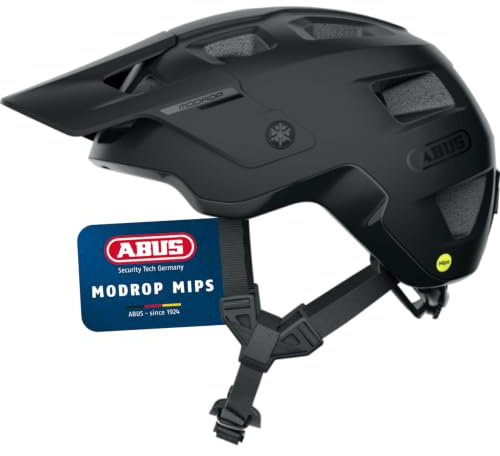 ABUS MTB-Helm MoDrop MIPS - robuster Fahrradhelm mit Aufprallschutz für Mountainbiker - individuelle Passform - Unisex