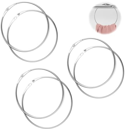 MYLERCT 6 Stück Gürtelring 4x143mm, Gürtelhalter,Silber Schalhalter, Dick | Hochwertiges Eisen, Galvanisiert, Feuchtigkeitsbeständig, Solide, Großer Winkel, Leicht zu Reinigen, für Tücher & Krawatten