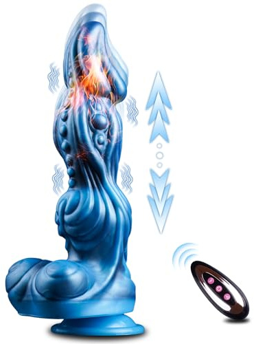 Fantasy Dildo Vibrator 10 Stoßfunktion Vibration Heizung | Prostata stimulation Monster Knoten Dildo Anal Vibratoren Analdildos Analplug Vibratorensets Sexspielzeug für die Frau Männer