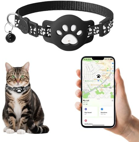 Smart Bluetooth Tracker für Android – Zertifiziert für die Verwendung mit Google Find My, schwarzer GPS-Tag für Katzen, Hunde, Schlüssel, Gepäck und mehr – Pet Locator, kein Abonnement (weiß)
