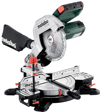 metabo Kappsäge KS 216 M, 1100 W, 216 mm Sägeblatt, LED-Schattenlinie | Präzisionsschnitt, integrierte Tischverbreiterung, leicht und mobil, inkl. Hartmetall-Sägeblatt und Zubehör