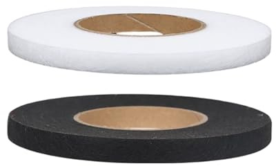 Aidqxbaoer 2Set Saumband 64m Länge und 10mm Breite,Gardinenband zum aufbügeln,Umnähband zum bügeln,zum Reparieren von Stoff,Vorhang,Hosen,Kleidung,Jeans(Weiß und Schwarz)