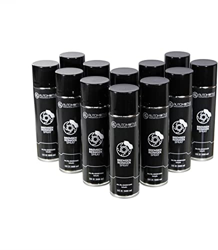 AG Automotive Bremsenreiniger Teilereiniger Entfetter Sprühdose Acetonfrei Spraydose 12x500ml Bremsreiniger Spray
