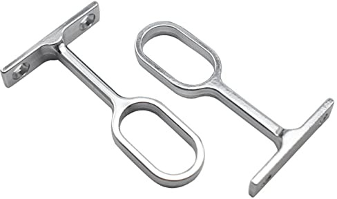 Schrankstangen Mittelhalter für Ovale Kleiderstangen,Chrom Poliert Höhenverstellbarer Mittelträger,Kleiderstangenlager Schrankrohraufhänger,Geeignet für 30.5 * 16mm Kleiderbügelrohre 2 Stück Tokaneit