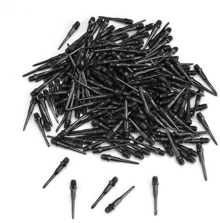 SPRHR 200 Stück Dart Spitzen Soft, Schwarz Dartpfeile Kunststoffspitze, Dartspitzen Kunststoff Ersatzspitze, Verbessern Ihre Dartfähigkeiten