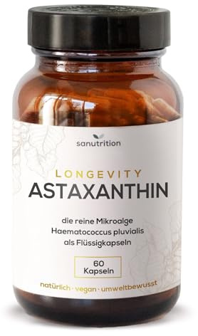 Astaxanthin | 8 mg pro Kapsel | 60 Kapseln | Echtes Astaxanthin aus der Haematococcus Pluvialis-Mikroalge | gute Bioverfügbarkeit und Verträglichkeit | Vegan | im Glas