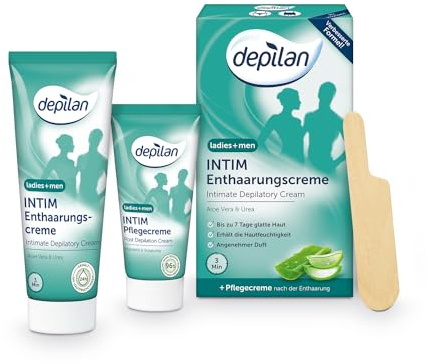 Intim Enthaarungscreme Männer Frauen depilan · extra sanfte Haarentfernung Intimbereich · 75ml+30ml Pflegecreme