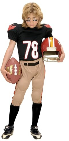 W WIDMANN MILANO Party Fashion - Kinderkostüm American Football Spieler | sportlicher Look mit Oberteil und Hose, für Karneval, High School Mottoparty
