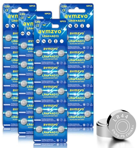avmzvo LR44 Knopfzelle Batterien, 40 Stück, 1,5 V, langanhaltende Leistung, AG13/357/357A/A76/L1154, für Spielsachen, Taschenrechner, Messgeräte【5 Jahre LagerGarantie】
