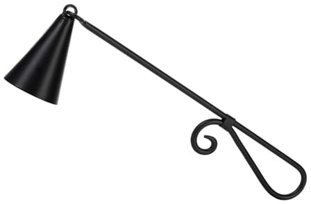 WVOPIAHY Vintage Kerzen-Löscher aus Eisen, 23,8 cm Langer Griff, 4 cm Glocke, Schwarz