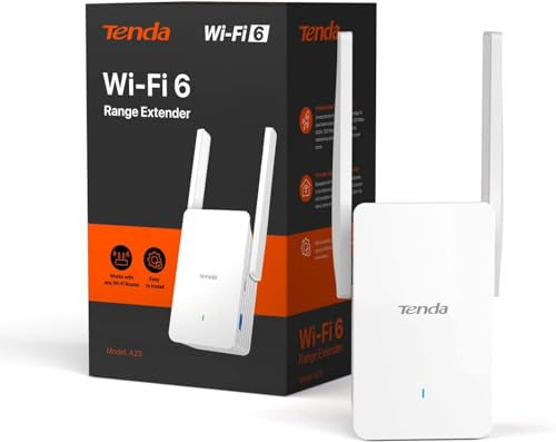 Tenda WiFi 6 WLAN Amplifier Repeater AX1500, 5GHz 1200 Mbit/s 2.4GHz 300Mbps, Gigabit Port, AP Mode, WPA3, Coverage up to 150 m², Compatible with Fritzbox & Other Routers