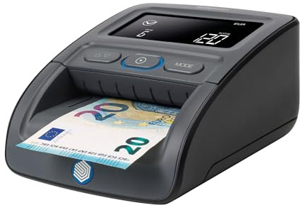 Safescan 155-S automatischer Geldscheinprüfer zur schnellen Überprüfung von Geldscheinen - Falschgeldprüfgerät mit 7-facher Echtheitsprüfung - 100% genauer Geldscheinprüfer