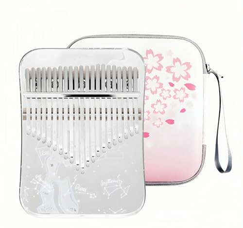 Kalimba 21 Schlüssel, Crystal Fingerklaviere，Professionelle Daumenklavier Carlimba, Mbira Instrumente für Erwachsene und Kinder (Weiß)