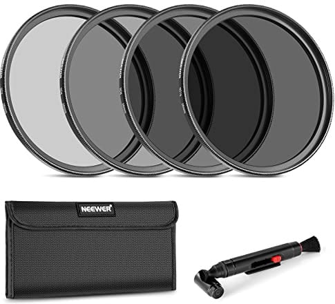 NEEWER 58mm ND Filter Set ND2 ND4 ND8 ND16, Objektivreinigungsstift, Filterbeutel, Graufilter Set, kompatibel mit Canon Nikon Sony Panasonic DSLR Kameras mit 58mm Objektiv