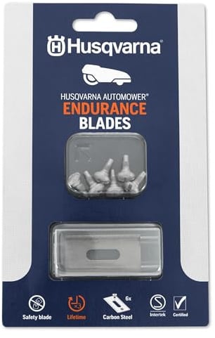 Husqvarna Automower® Endurance Messer | 6er-Pack Kohlenstoffstahl, 4-Kanten-Design für längere Lebensdauer