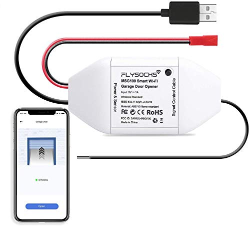 Flysocks Smart Garagentoröffner, WLAN Garage Door Schalter, Kompatibel mit Alexa, Google Assistant, kein Hub erforderlich, APP-Steuerung