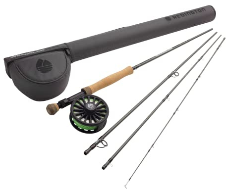 Redington Wrangler Fliegenfisch-Set, mittelschnelle Angelrute, Crosswater Rolle, Fliegenschnur, Vorfach und Tragetasche