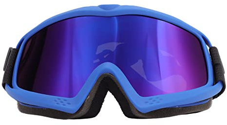 Yctze Hundesonnenbrille mit Verstellbaren Trägern, Winddicht, Staubdicht, UV-Schutzbrille für Große Hunde – Ideal Zum Skifahren, Radfahren und Reisen (Blauer Rahmen, Blaue Linse)