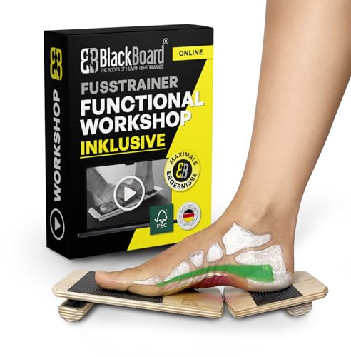 BlackBoard® Fußtrainer - Fußgewölbe stärken bei Plantarfasziitis & Hallux | Kräftigt die Fußmuskulatur bei Plantarfasziitis, Fersensporn & Hallux - 10 Min. täglich