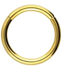 PIERCINGLINE Segmentring Clicker Chirurgenstahl Piercing Ring Nase Ohr Helix Septum Goldfarben 0,8 x 8 mm
