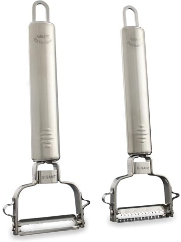 Gigant® Schäler Set 2-teilig – Multi Gemüseschäler & Julienne Schäler aus Edelstahl – Spargelschäler, Kartoffelschäler, Gemüse Hobel für Salate & Wok – spülmaschinenfest