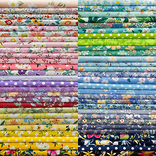 Stoffe zum Nähen Baumwolle ： Patchwork Stoffe Paket，Stoff für mundschutzmasken， Stoff-Quadrate & Quiltingstoffe für Patchwork Handgemachten，Blumen 25 Stück 20 x20 cm