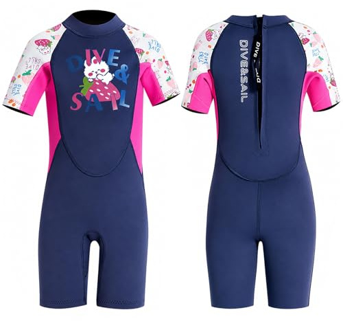 Neoprenanzug Kinder, Neoprenanzug 2.5mm Neopren, Neoprenanzu Mädchen | Neoprenanzu Kinder Kurz, Thermal Badeanzug, Geeignet für Tauchen, Schwimmen, Surfen und Wassersport (100-110cm, 14-18KG)