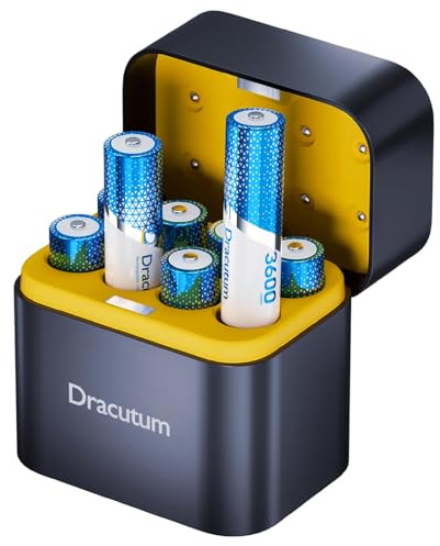 AA Wiederaufladbare Lithium Akkus 8 Pack mit Ladegerät, 1.5V 3600mWh Hohe Kapazität Wiederaufladbare AA Akkus, 2000 Zyklen Lang anhaltende Li-Ion Doubel A Batterien