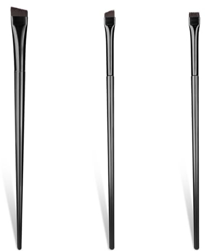 Eyeliner Pinsel Set, Abgewinkelter Applikator für Augenbrauen & Eyeliner, 3 Stück