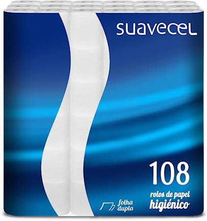 Toilettenpapier, 2 lagig, WC papier Klopapier - Super Weiches und Widerstandsfähiges Toilettenpapier - 108 Rollen